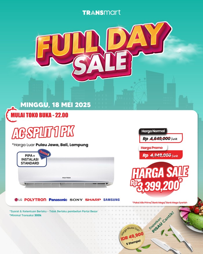 Buruan! AC Split 1 PK Hemat Jutaan, Promo Transmart!