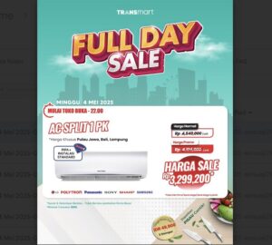 Buruan! AC Split 1 PK Hemat Jutaan, Promo Transmart!