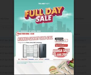 Buruan! Kulkas Side by Side 436L Murah, Transmart Sale!