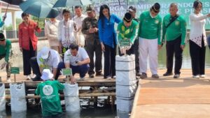 Hendropriyono & Wamen LH: Tanam 5 KM Mangrove Teluk Naga