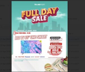 Rebut Smart TV UHD 65 Inch Murah, Transmart Full Day Sale!