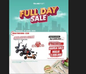 Rekomendasi Sepeda Listrik Murah, Diskon 50% Transmart!
