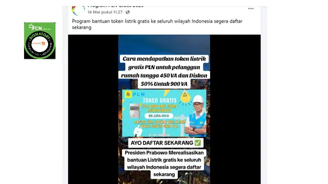 Hoaks! Link Pendaftaran Token Listrik Gratis Palsu, Hati-hati!